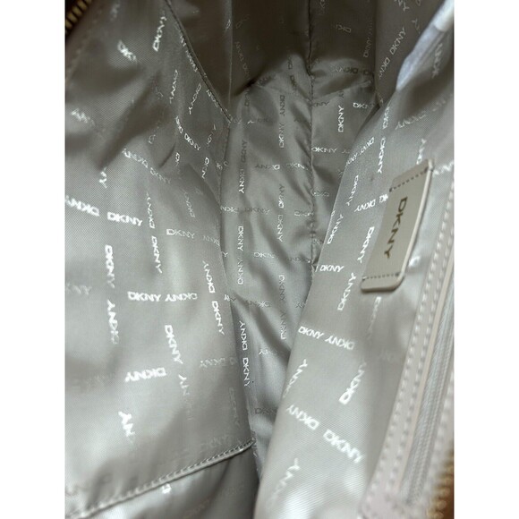 DKNY Brown‎ Double Handle Zip Closure Pockets Tote Bag Brand New - Picture 4 of 9